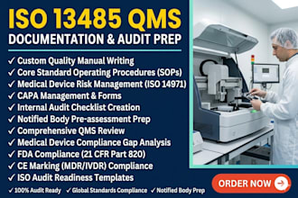 prepare iso 13485 documentation for audit and certification