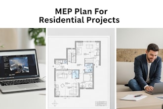 design mep plans, residential projects, permit construction