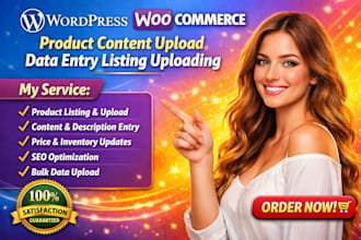 add wordpress woocommerce product content upload data entry listing uploading