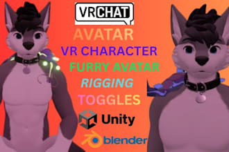 custom vrchat avatar furry avatar, vrc avatar, vr character 3d avatar commission