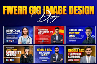 design professional fiverr gig image, clickable gig picture and gig cover design