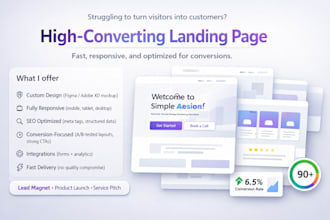 create a professional landing page for your business