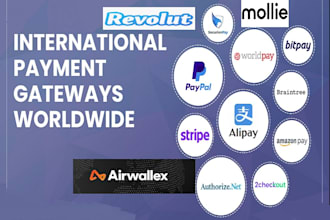 integrate or create shopify payment gateways, paypal, airwallex, stripe, wise