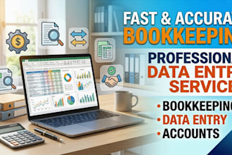 do bookkeeping, bank reconciliation, and data entry