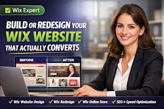 build wix website design, redesign wix website, wix online store, wix developer