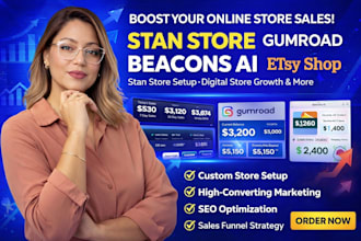 stan store, stan store marketing,stan store setup, gumroad, beacons ai etsy shop