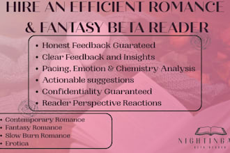 be your romance beta reader and fantasy manuscript reviewer