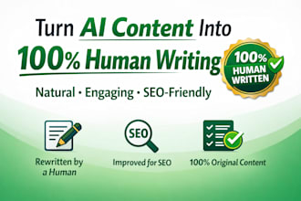 rewrite ai generated content into human written content