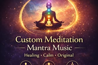 produce meditation mantra with chakra healing frequencies soothing vocals