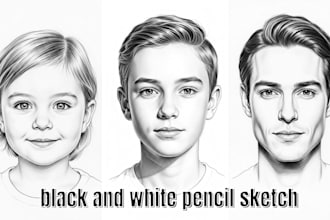 draw realistic pencil sketch portrait