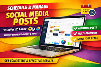schedule your social media posts via buffer, hootsuite, metricool loomly later