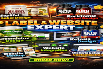 design premium supliful rocktomic supplement label shopify amazon store setup