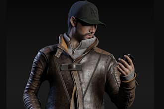 make 3d character for unity and ue5 game,epic skeleton rig,skin texture,3d cloth