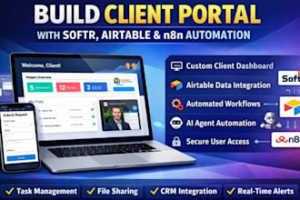 build client portal using softer air table with workflow automation, n8n ai age