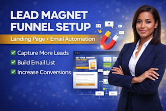 design lead magnet funnel landing page and email automation setup