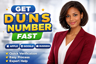 get d u n s number for apple developer , google console , business verification