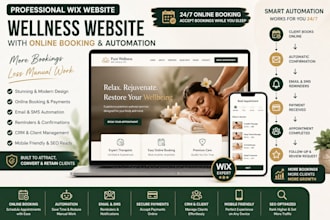 create wix wellness website with online booking and automation
