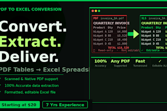 convert PDF to excel spreadsheet accurately