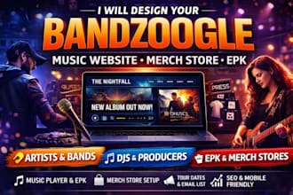 design bandzoogle music website merch store epk for artists djs arties and bands