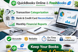 monthly bookkeeping in quickbooks online and freshbooks