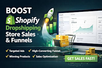 promote boost shopify dropshipping store ecommerce marketing sales funnel ads
