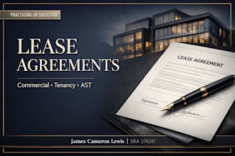 as a UK solicitor, draft your commercial lease or tenancy agreement