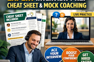 provide an expert interview prep cheat sheet and mock coaching