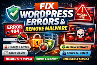fix website error wordpress bug remove wordpress virus security malware removal