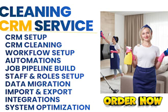 setup cleaning crm onedesk connecteam bizprospex jobber unanet winpure follett