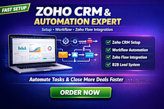 setup zoho CRM, workflow automation and zoho flow integration