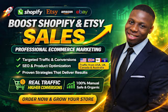 do shopify marketing, etsy promotion, and boost webs sales