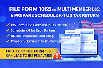 file form 1065 for multi member llc and prepare schedule k1 US tax filing return