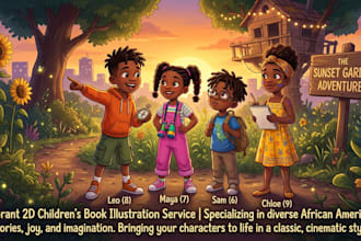 draw professional african american children book illustrations and cover art