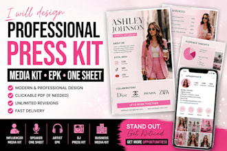 design speaker kit media kit, press kit, epk for influencers, bloggers