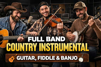 record full band country instrumental with guitar fiddle and banjo