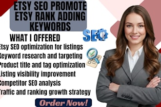use etsy SEO to promote traffic  etsy rank including keyword