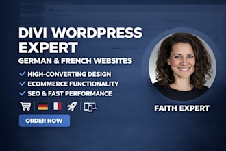 build german divi wordpress website develompemnt webshop french wordpress store