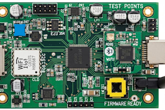 custom embedded pcb with microcontroller, iot hardware and firmware ready layout
