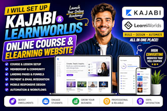 setup kajabi learnworlds build online course elearning website on learnworlds