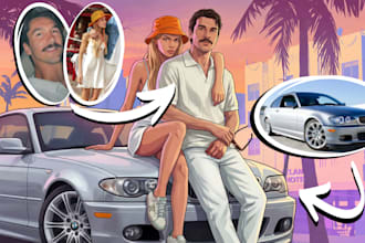 make you a gta 6 personalised couples portrait and car