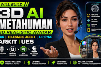 build 3d ai metahuman 3d realistic avatar sdk telesales agent lip sync arkit ue5