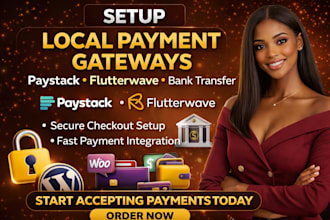integrate paystack, flutterwave, bank transfer, digital wallets in wordpress