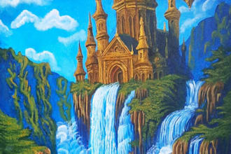create handmade landscape paintings on canvas