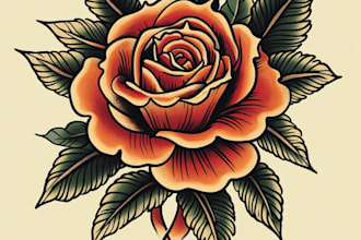 draw  a custom traditional old school tattoo