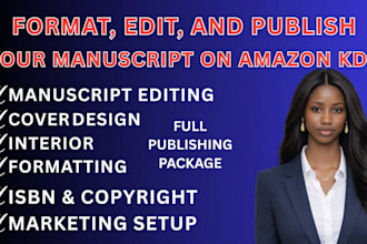 format proofread and publish your book on amazon KDP ebook and paperback
