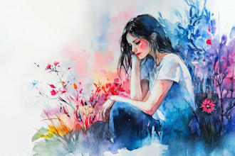 draw for you watercolor illustration
