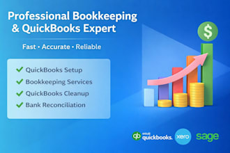 do bookkeeping in quickbooks online , bank reconciliation and cleanup