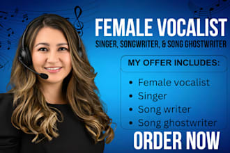 be your female vocalist for cinematic pop edm soulful rnb singer lead vocalist
