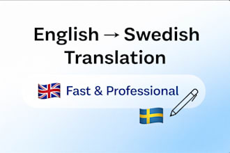translate english to swedish manually and professionally