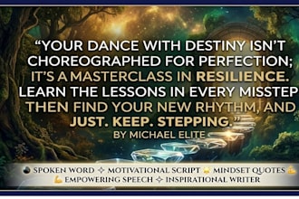 craft an authentic spoken word script, qoute that change mindsets